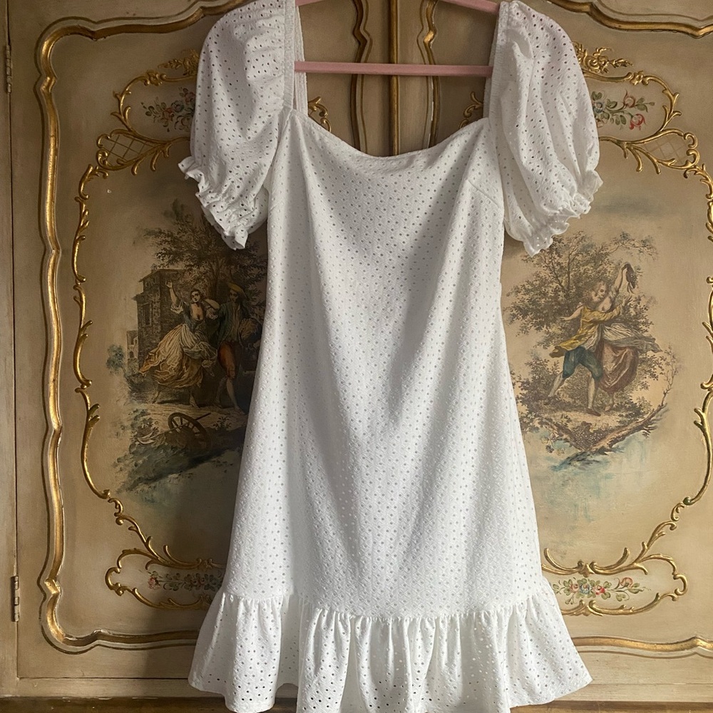 Speechless White Eyelet Mini Dress